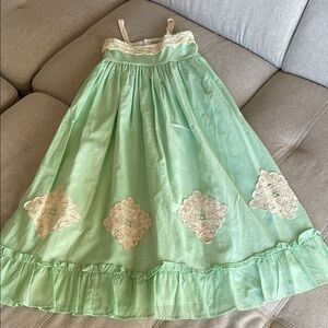 Well Dressed Wolf Mint Green and Cream Lace Girls' Dress